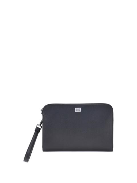 Dolce & Gabbana Dolce & Gabbana Calf Leather Travel Wallet — Black