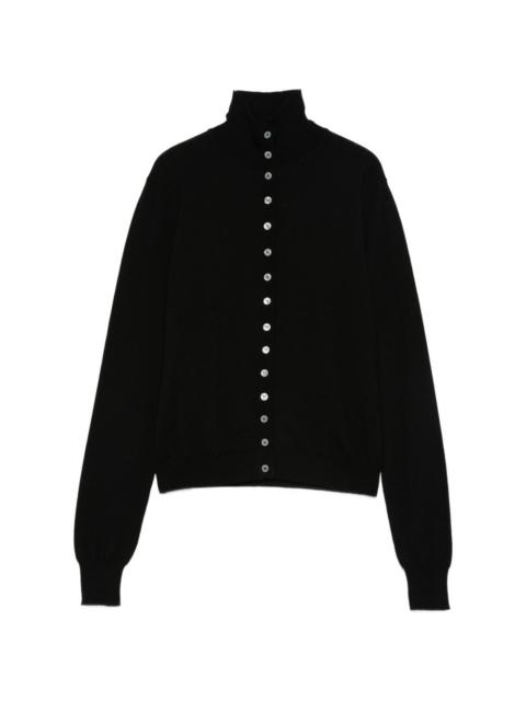 Moschino buttoned turtleneck cardigan