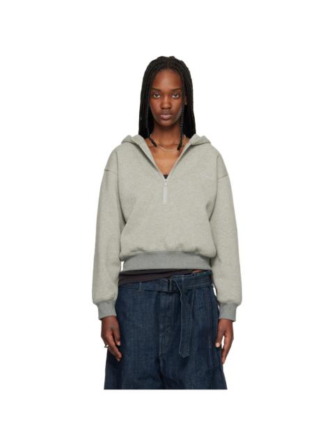 ESSENTIALS Gray Signature Classic Half Zip Hoodie