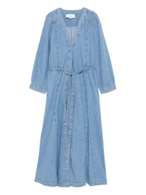ba&sh belted V-neck denim dress
