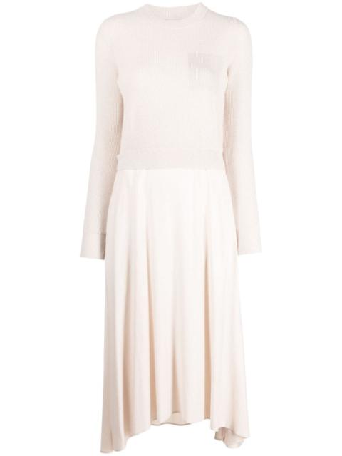 PESERICO contrasting-stitch knitted midi dress