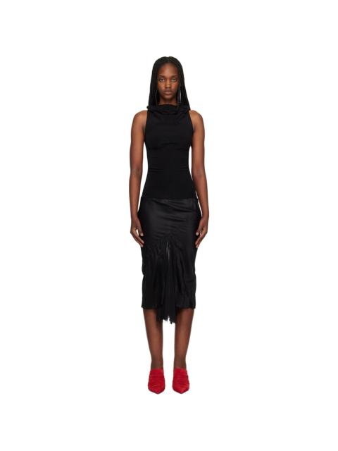 Rick Owens Black Temple Sliced Midi Dress