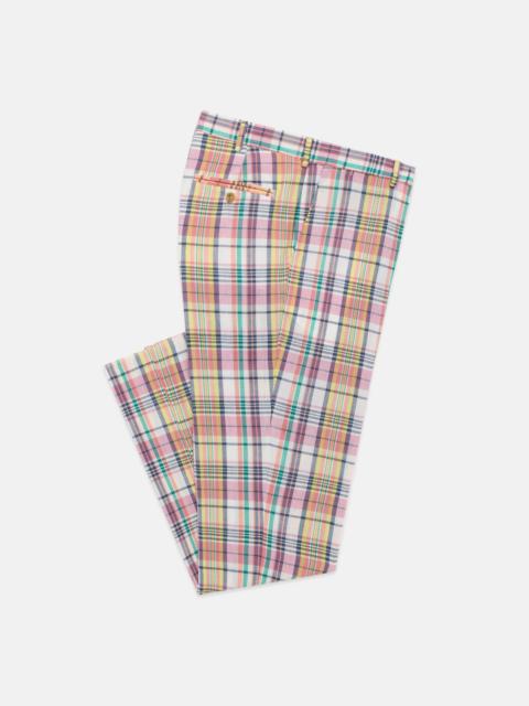 J. PRESS MADE-IN-USA PEACH & YELLOW PASTEL AUTHENTIC MADRAS TROUSER
