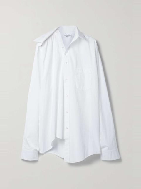 BALENCIAGA Oversized asymmetric cotton-poplin shirt