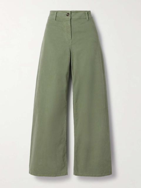 Megan cotton-blend twill wide-leg pants