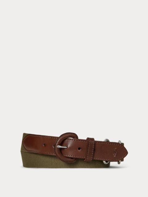 Polo Ralph Lauren Webbed Cotton & Leather Belt