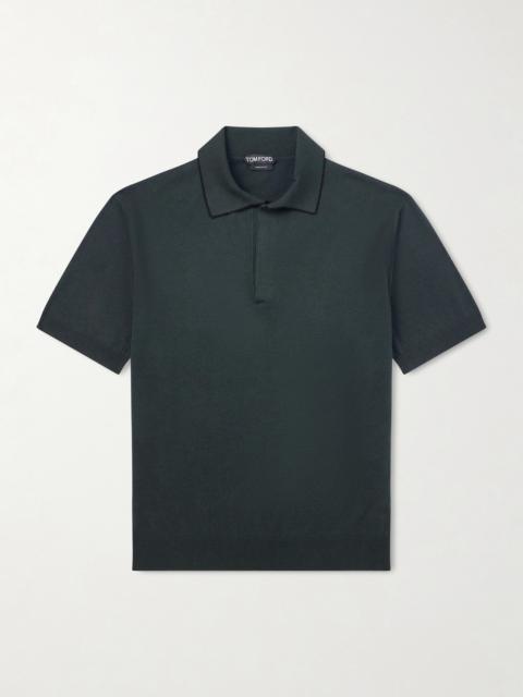 TOM FORD Sea Island Cotton and Silk-Blend Polo Shirt