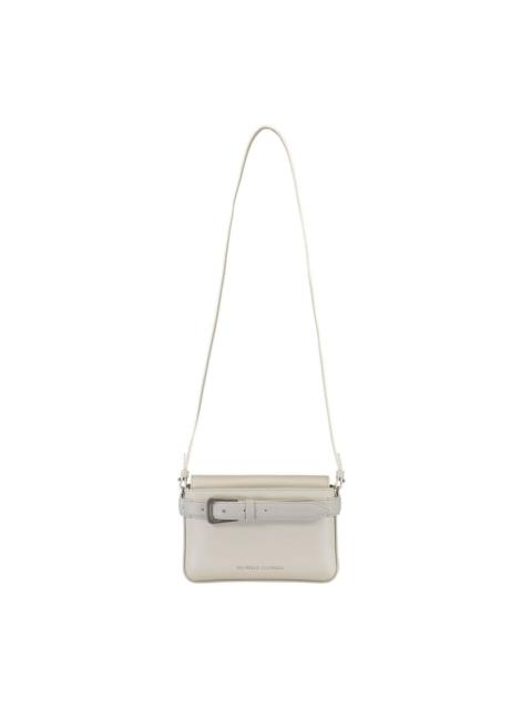 buckled leather crossbody bag