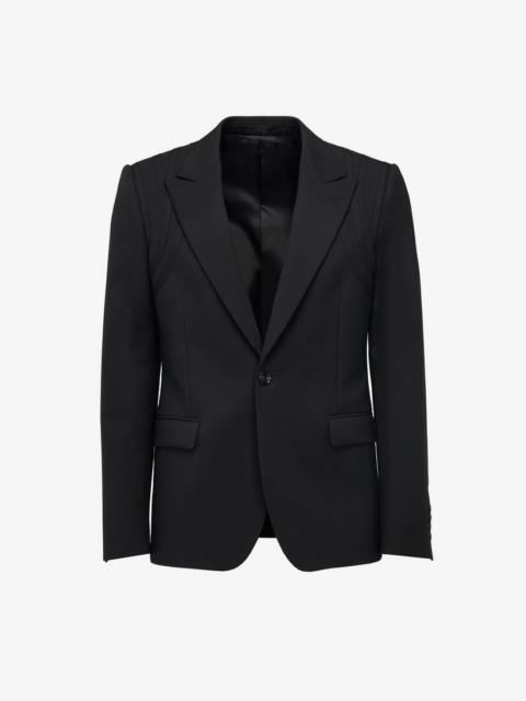 Men's Harness Single-breasted Jacket in Black