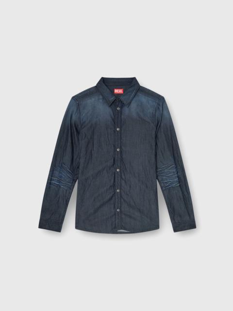 Diesel SHIRT IN CREASED DENIM