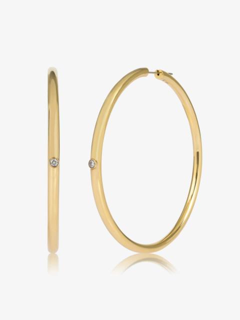 SPRWMN DIAMOND BEZEL HOOP EARRINGS 70MM