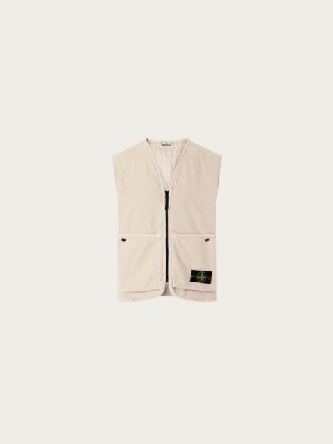 Stone Island Organic Panama Cotton Old Effect Loose Fitting Vest - Tan