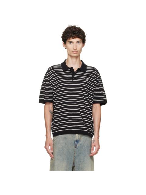 REPRESENT Black & White California Striped Polo