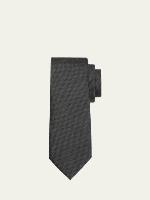 Men's Solid Silk Jacquard Tie