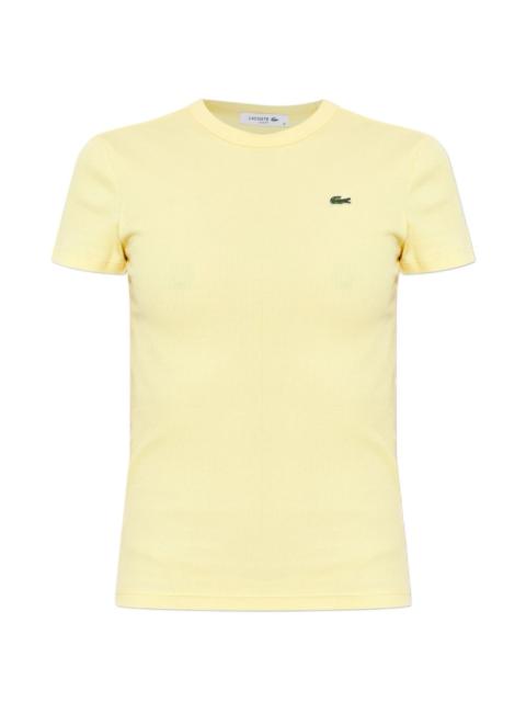 LACOSTE ribbed logo T-shirt