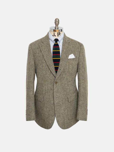 J. PRESS MADE-IN-CANADA LIGHT OLIVE BARLEYCORN HARRIS TWEED SPORT COAT