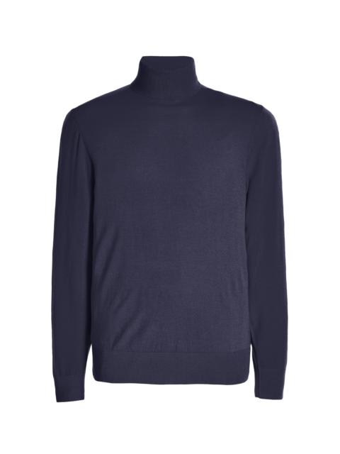 GABRIELA HEARST Jermaine Knit Turtleneck in Dark Navy Merino Wool