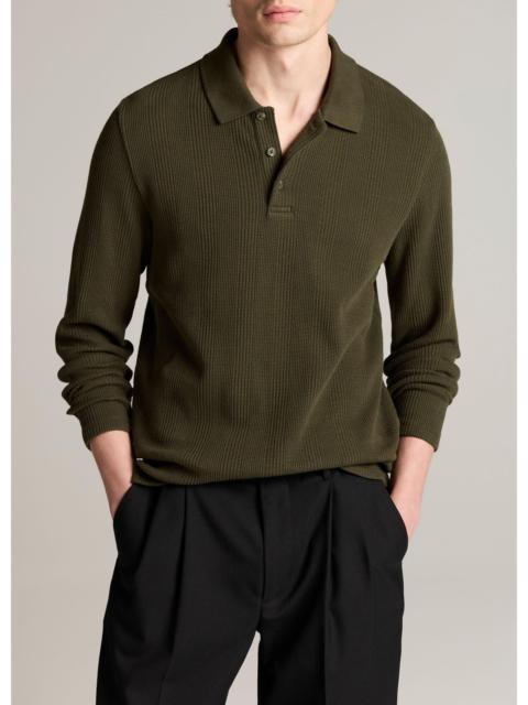 Vince Variegated Cotton Polo Shirt