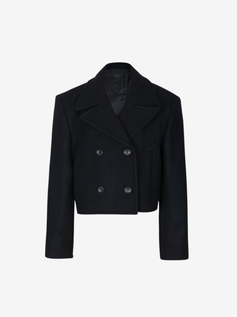 The Frankie Shop Roel Cropped Peacoat - Black