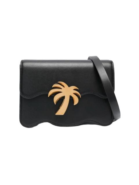 Palm Angels Gold Logo Plaque Mini Crossbody Bag "Black" PWNQ012F23LEA001