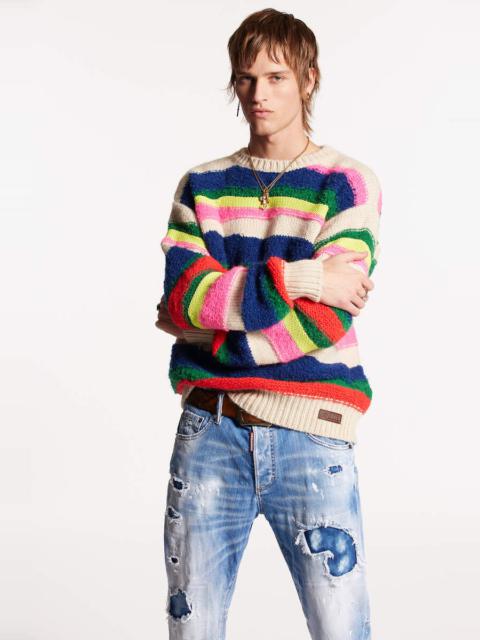 MULTICOLOR WAVED STRIPES KNIT