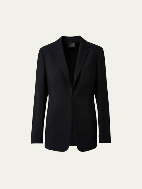AKRIS Odette Long Wool Blazer Jacket