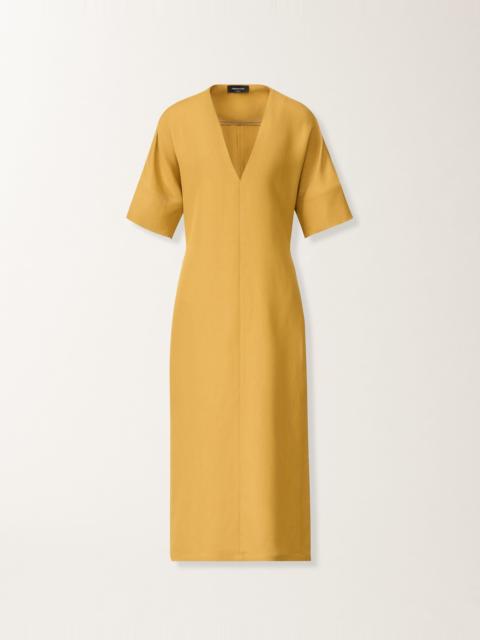 FABIANA FILIPPI Fluid linen and viscose dress in mustard