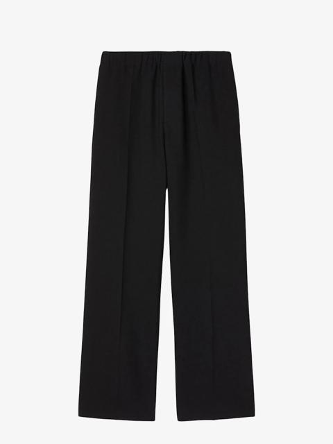 Sandro Elasticated-waist wide-leg stretch-woven trousers
