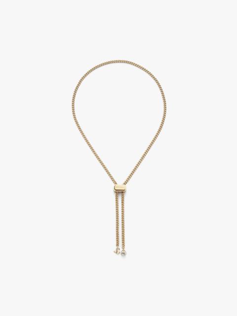 JIMMY CHOO Bon Bon Necklace
Gold-Finish Metal Necklace with Pearl and JC Charm