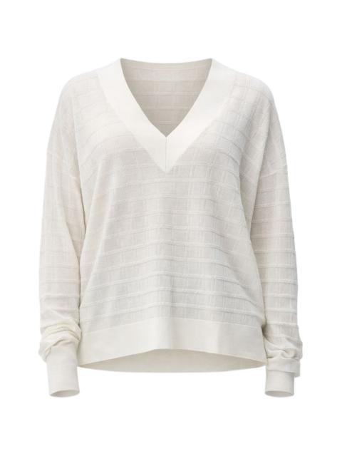BOSS V-neck textured sweater