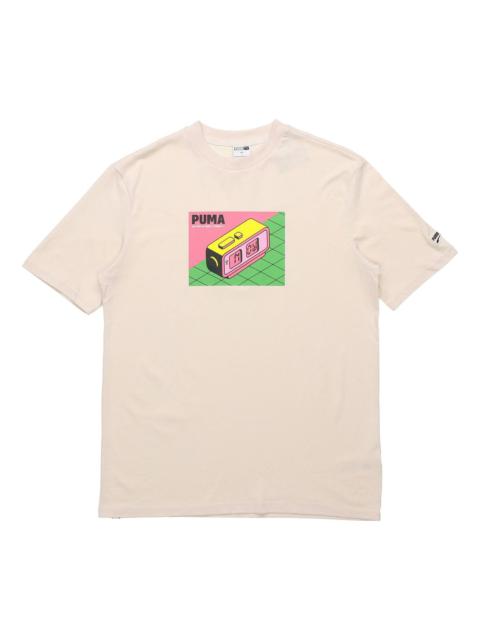 PUMA Downtown Graphic Tee 'Beige Pink Green' 599181-85