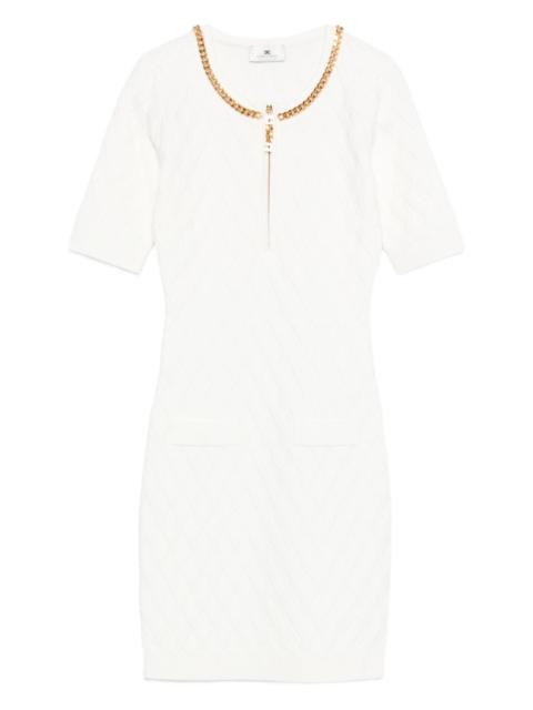 ELISABETTA FRANCHI chain-embellished quilted dress