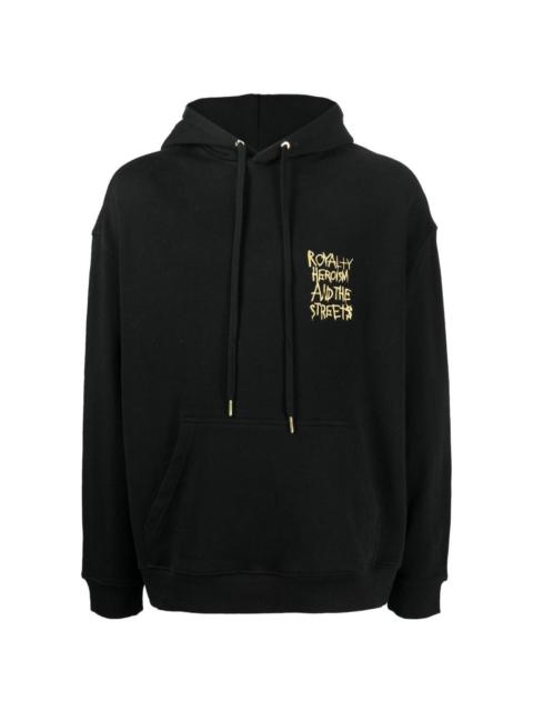 slogan-embroidered hoodie