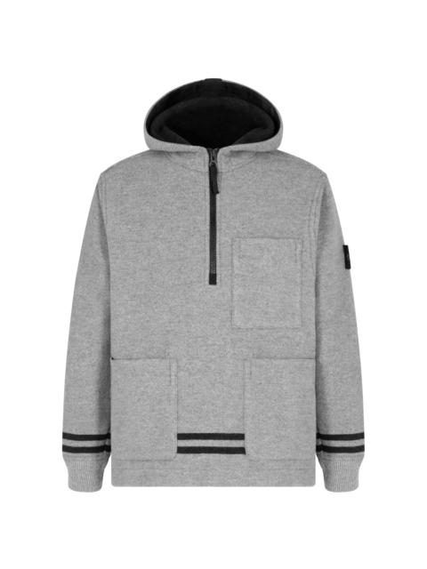 Stone Island Short Pullover Wool Coat "Grey" MO711543752.V0064