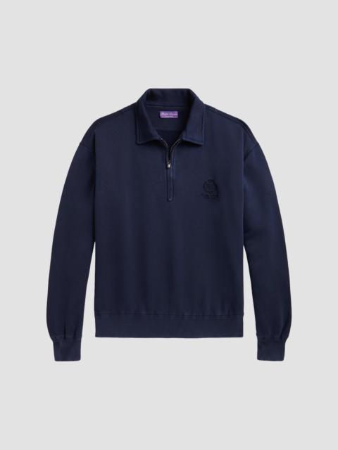 Ralph Lauren Men's Rib-Knit Cotton Half-Zip Sweatshirt - Racing Navy