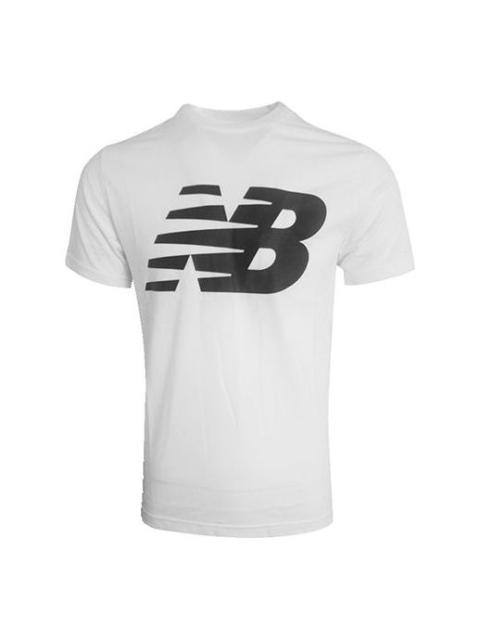 New Balance Men's New Balance Knit Breathable Athleisure Casual Sports LOGO Printing Short Sleeve Wh