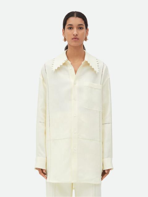 Bottega Veneta English Embroidery Linen Shirt