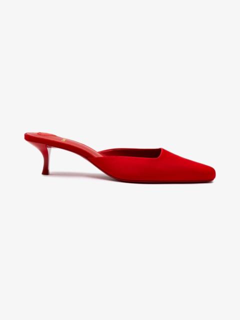 Larroudé Amal Mule In Cherry Satin