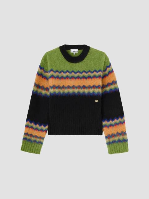 GANNI Women's Fair Isle-Inspired Alpaca-Blend Sweater - Multicolour