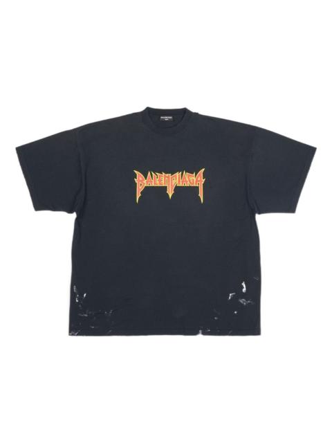 BALENCIAGA Balenciaga Metallica Short Sleeve T-Shirt Oversized Fit 'Black Orange' 694576TMV880105