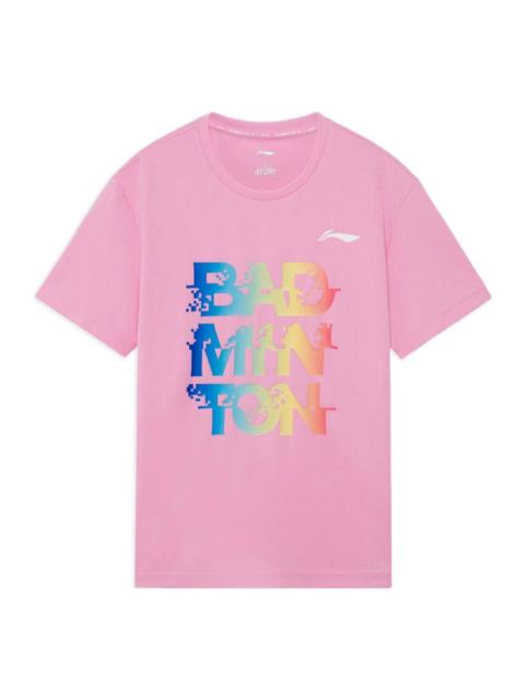 Li-Ning Graphic Quick-Drying Badminton T-shirt 'Pink' AHSS471-4