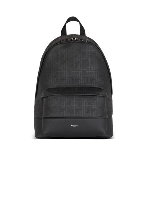 Grained leather backpack