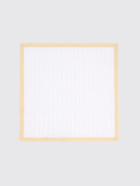 EMILIA WICKSTEAD Tuscany Wash Cloth in White & Yellow Apone Waffle