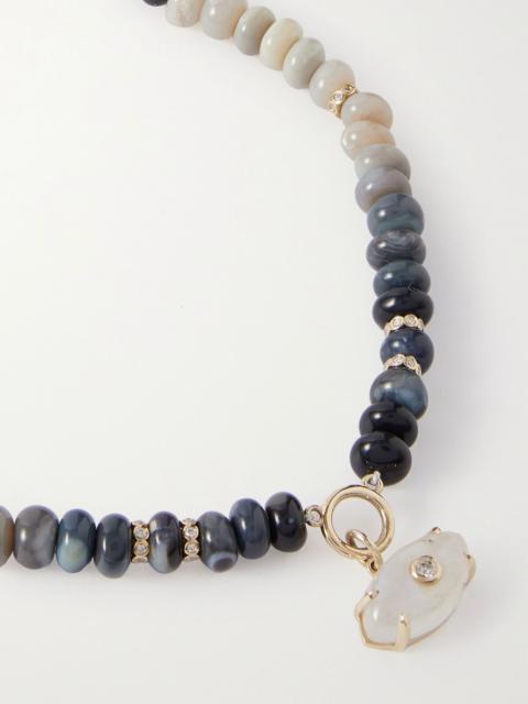 SYDNEY EVAN 14-karat gold multi-stone necklace Gold
