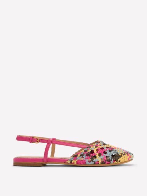 BODEN Woven Slingback Flats-Multi Check