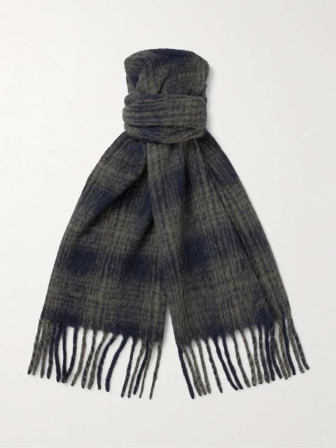 A.P.C. Fringed Checked Alpaca-Blend Scarf