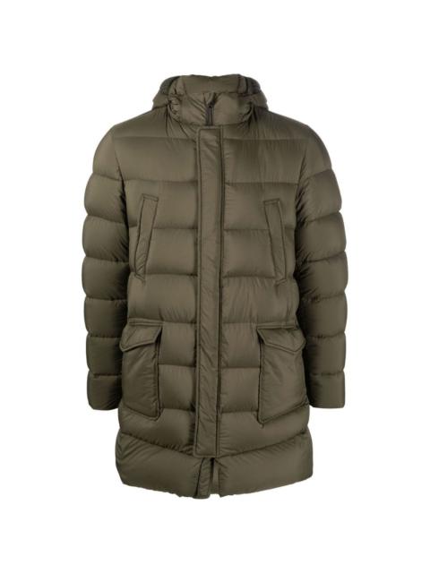 padded hooded down jacket