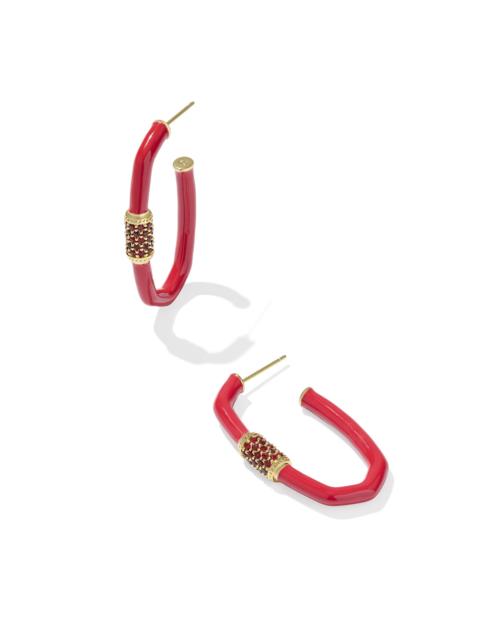 KENDRA SCOTT Emery Gold Large Enamel Hoop Earrings