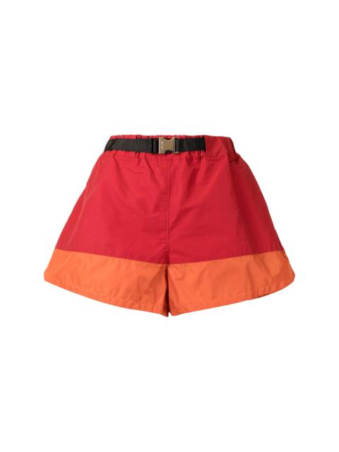 sacai colourblock wide-leg shorts