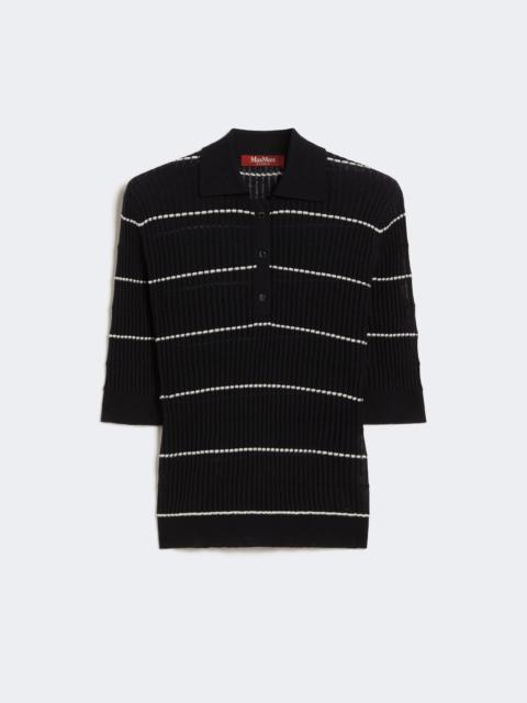 Silk and wool yarn jumper - NAVY